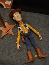 Toy Story Collection 'White Logo'  Woody Hat & Stand Talking Doll Extremely RARE