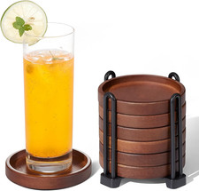 Set of 6 Wooden Coasters With