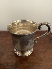 Sterling Silver 1840s London Hallmark Monogram Christening Cup 115g