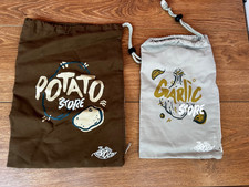 The Green Grocer Set Of 2 Vegetable Storage Bags Potato & Garlic Store