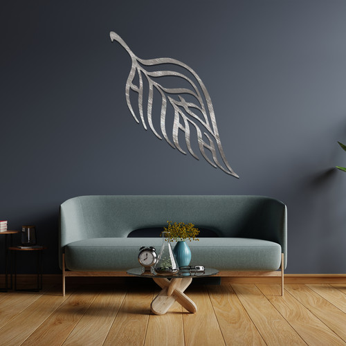 Metal tropical leaf wall art - metal,