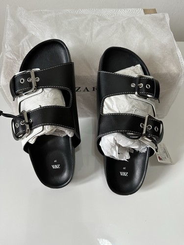 Zara black sandals - black,