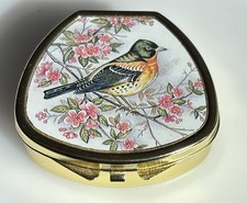 Vintage Pill Trinket Box Bird