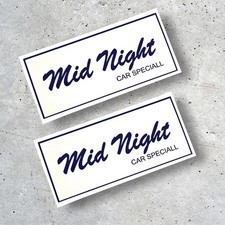 Mid Night Club JDM Sticker Decal Set x2 – 100mm Silver – Japanese Street Racing
