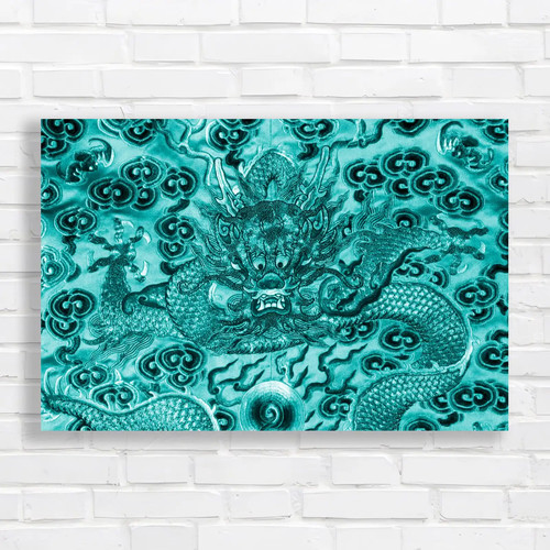 Vibrant chinese dragon teal - dragon,