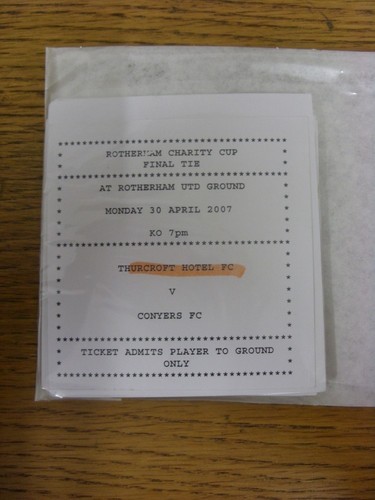 2007 ticket rotherham - 30/04/2007, ticket: