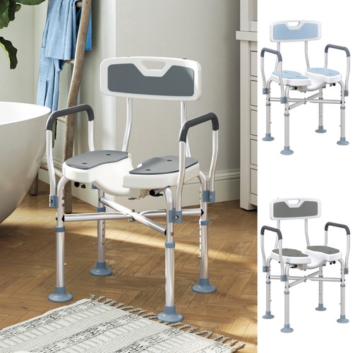 Shower chair with slotted - with, seat