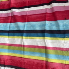 One Multi Coloured Striped Curtain Sample 140x85cm Cotton