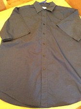 mens clothes size large Tesco Navy Blue Poly Cotton Short Sleeved Shirt