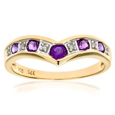 9ct Yellow Gold Amethyst and