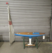 Pond Yacht Wooden ? Sail with Metal stand Sailing Boat Craft Craft Model