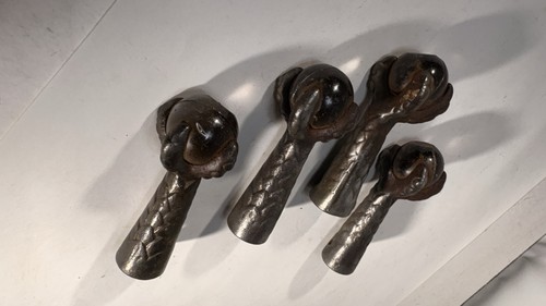 Set antique glass ball claw - set,