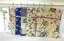 Hand Made Fabric Peg/Hanging Storage Bag Zipped 12½x16" Select from 7 Designs A