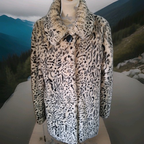 Leopard print faux fur coat - faux,