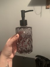 Refillable Crystal Glass Soap Dispenser with Elegant Stainless Steel Pump - 270g