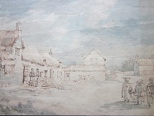 Antique British Old Master Painting c.1790, Tavern Scene