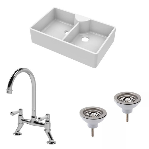 Traditional fireclay kitchen - fireclay,