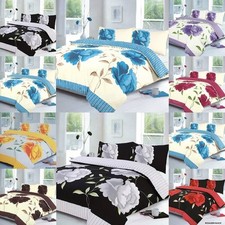 Reversible Duvet Cover Set with Pillowcase Soft Quilt Bedding All Size(ROSLEEN )