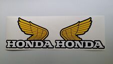 QTY 2 CLASSIC HONDA TANK YELLOW WING STYLE STICKERS / DECALS VINYL UK SELLER