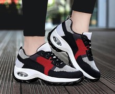 Womens Casual Lace Up Memory Foam Walking Running Gym Sports Trainers Shoes Size