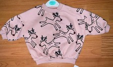 GEORGE Baby Girl Pink Deer Sweatshirt Age 0-3 Months  NEW