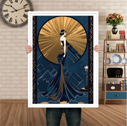 Flapper girl art deco wall - art,
