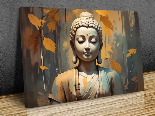 Buddha with yellow leaves - with,