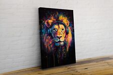 Lion DJ Headphones Abstract Animal Canvas Wall Art Painting Picture Poster Print