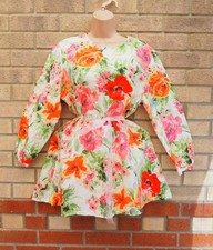 Zara cream pink orange floral