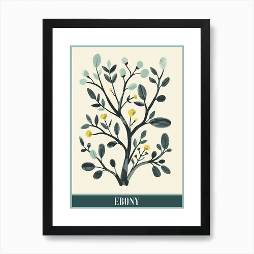 Ebony tree flat illustration - ebony,