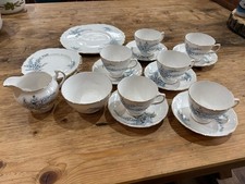 Royal Osborne #8203 Shrub Flower Bloom China    Cups And Saucers