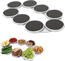 Rotating Dining Table For Auction 360° Turntable with Sliding Rails 8 Plates