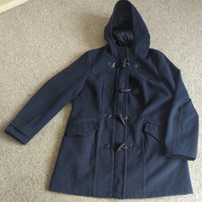 Duffle Hooded Coat Navy Blue