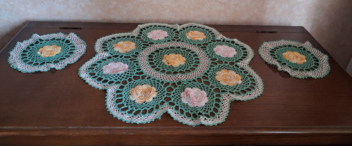 Vintage crocheted doily - vintage,