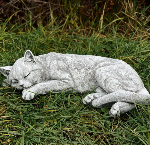 Sleeping cat memorial for home