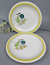 Rorstrand "Granada" Salad Plates x 2. Sweden. 1950's vintage. Yellow rim. 8.25"