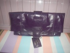 FAITH PURPLE LEATHER FOLD OUT CLUTCH BAG