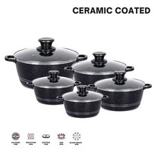 5PC Die Cast Non Stick Stockpot Cooking Pan Pot Cookware Induction Casserole