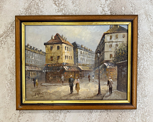 Signed vintage european street - vintage,