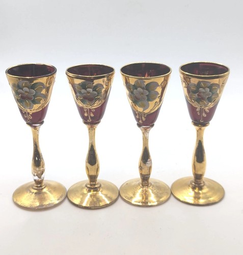 Vintage murano cranberry - murano, x4
