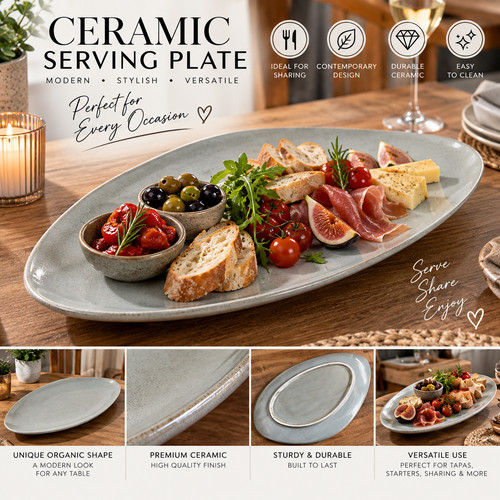 Large ceramic serving platter - large,