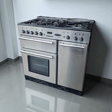 Rangemaster toledo 90 dual fuel stainless steel cooker Splashback & Extractor 