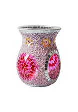 MOSAIC OIL BURNER CRACKLE GLASS Wax Melt Warmer Handmade UK Shipping 