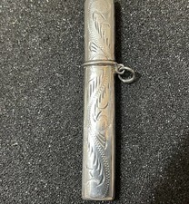 Antique Sterling Silver 925 Needle Case, Engraved Victorian Sewing Etui