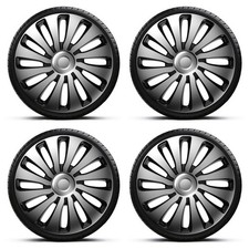 Wheel Trims 14" Black Silver Sepang Hub Caps x4 Fits Nissan NV200