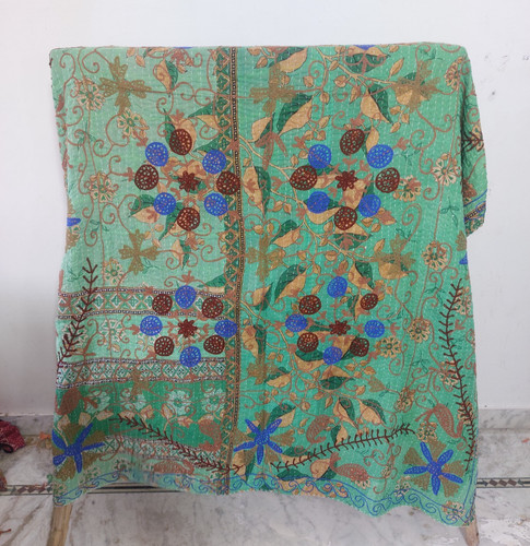 Vintage kantha suzani - vintage, green