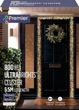 Premier 800 LED UltraBrights Christmas Door Garland Rose Gold Wire Lights MULTI