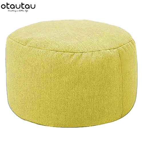 Round stool linen bean bag - linen,