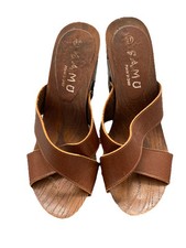 Wooden Heel Mules Size 4