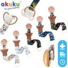 Dummy Clip Baby Chain Clips Pacifier Holder Soother Strap Wooden Boys Girls